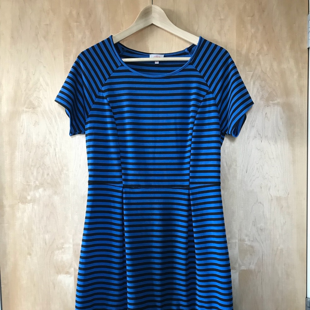 Black and blue striped dress